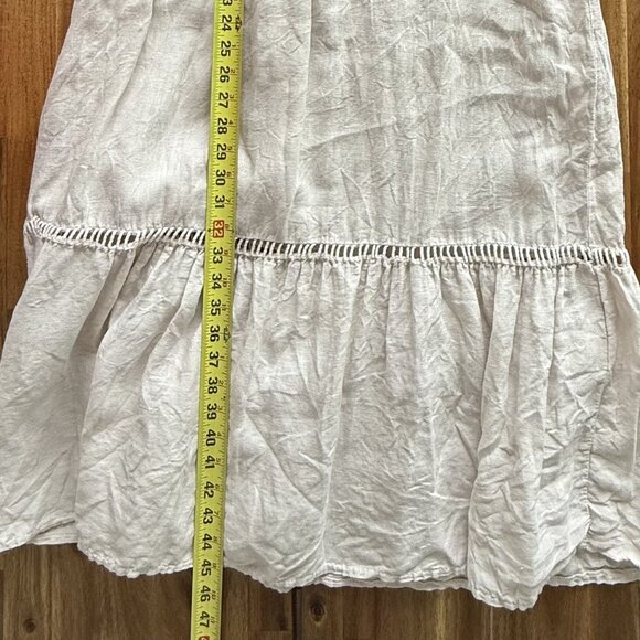 Valentina Naldi Linen dress Midi size Large Lagenlook boho coastal Minimal - Picture 13 of 15